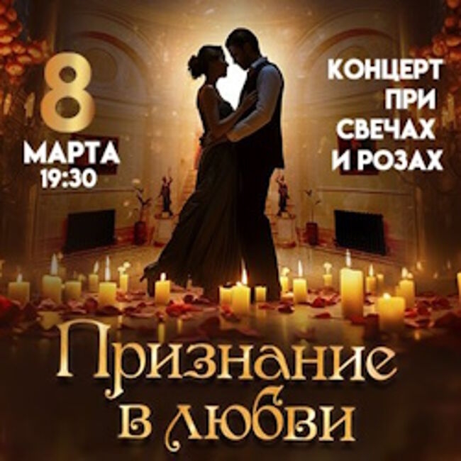 Концерт при свечах и розах с шампанским «Признание в любви» в особняке Милютина