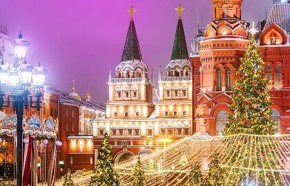 Экскурсия «Огни Новогодней Москвы с Дедом Морозом или Снегурочкой»